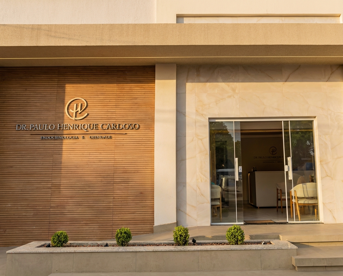 Fachada da clínica do Dr. Paulo Henrique Cardoso em Campos Belos durante o dia